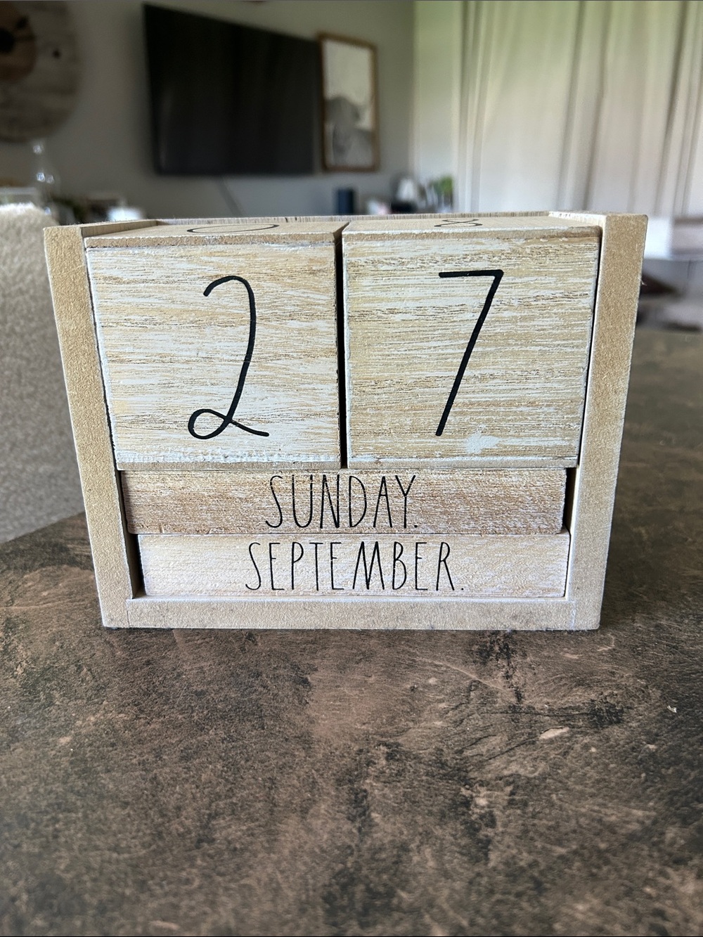 Rae Dunn Wooden Calendar Block
